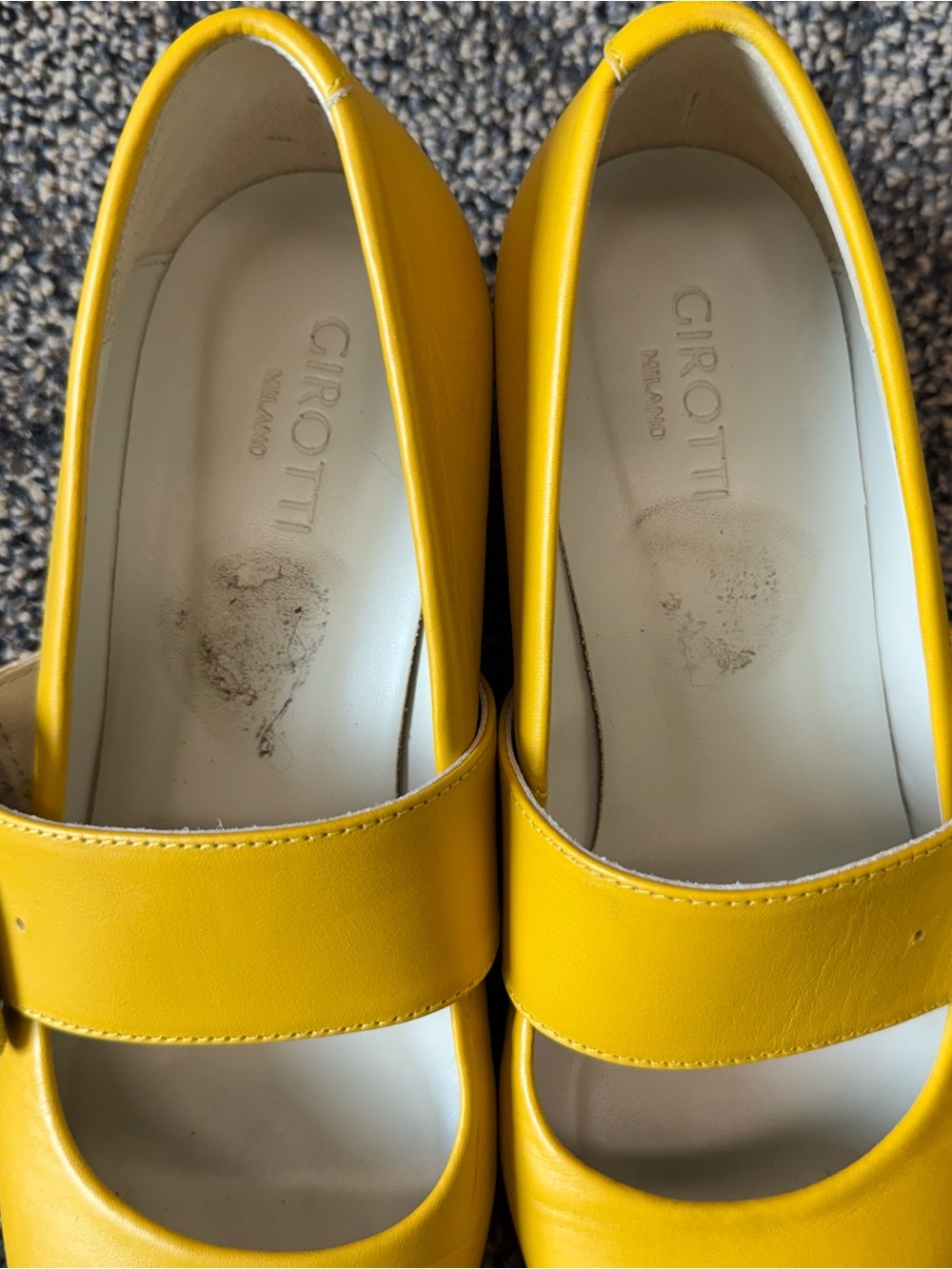 Girotto Classic Heeled Soft Yellow Leather Goat Suede Shoes - Picture 3 of 8